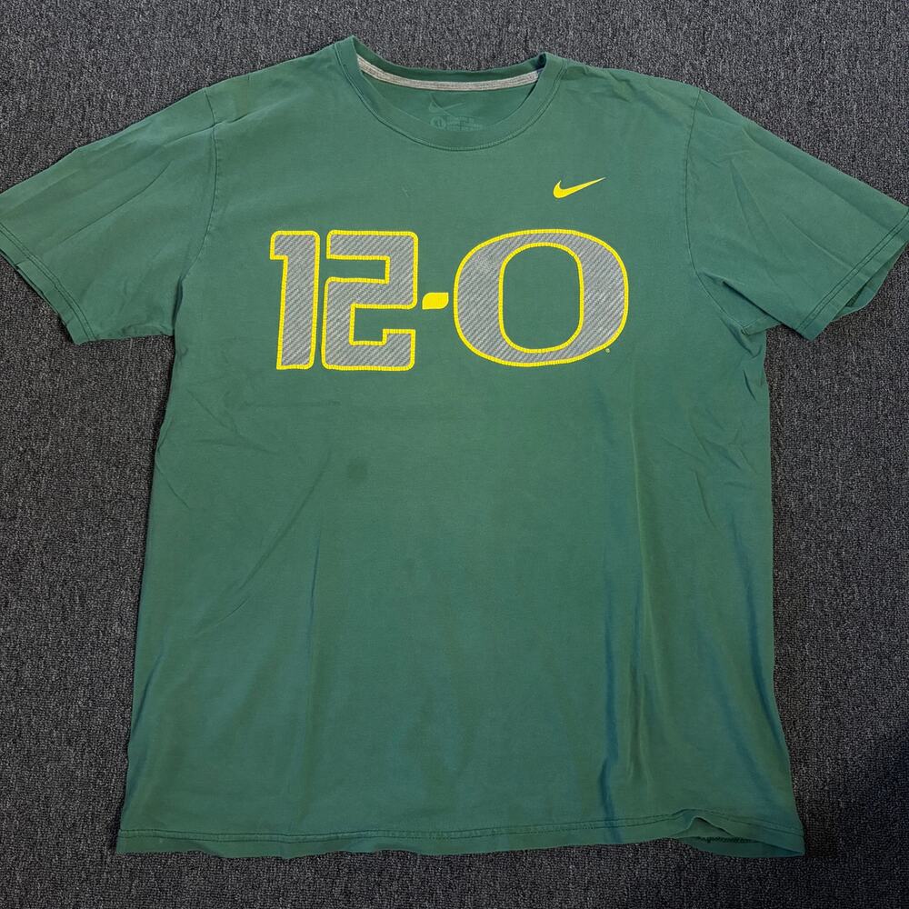 Vintage Y2k Oregon Ducks 12-0 Football Nike Green Graphic Tee Men's XL